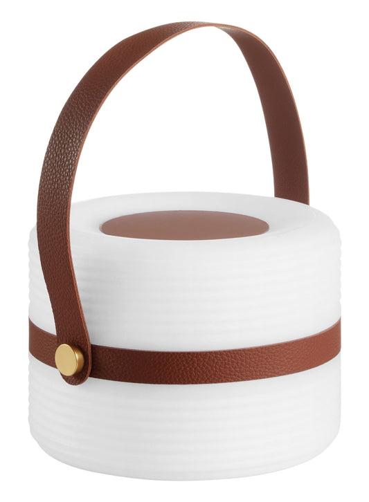 VILMA  / Lampe cylindrique sans fil d'extérieur avec poignée en cuir
